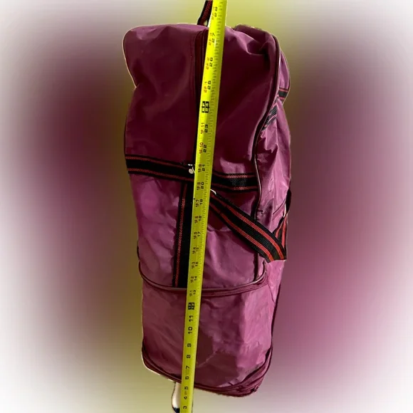 VTG EXPANDABLE ROLLING TRAVEL LUGGAGE BAG WHEELS FUSHIA PURPLE PINK 20”x11”x 24” - Picture 10 of 14